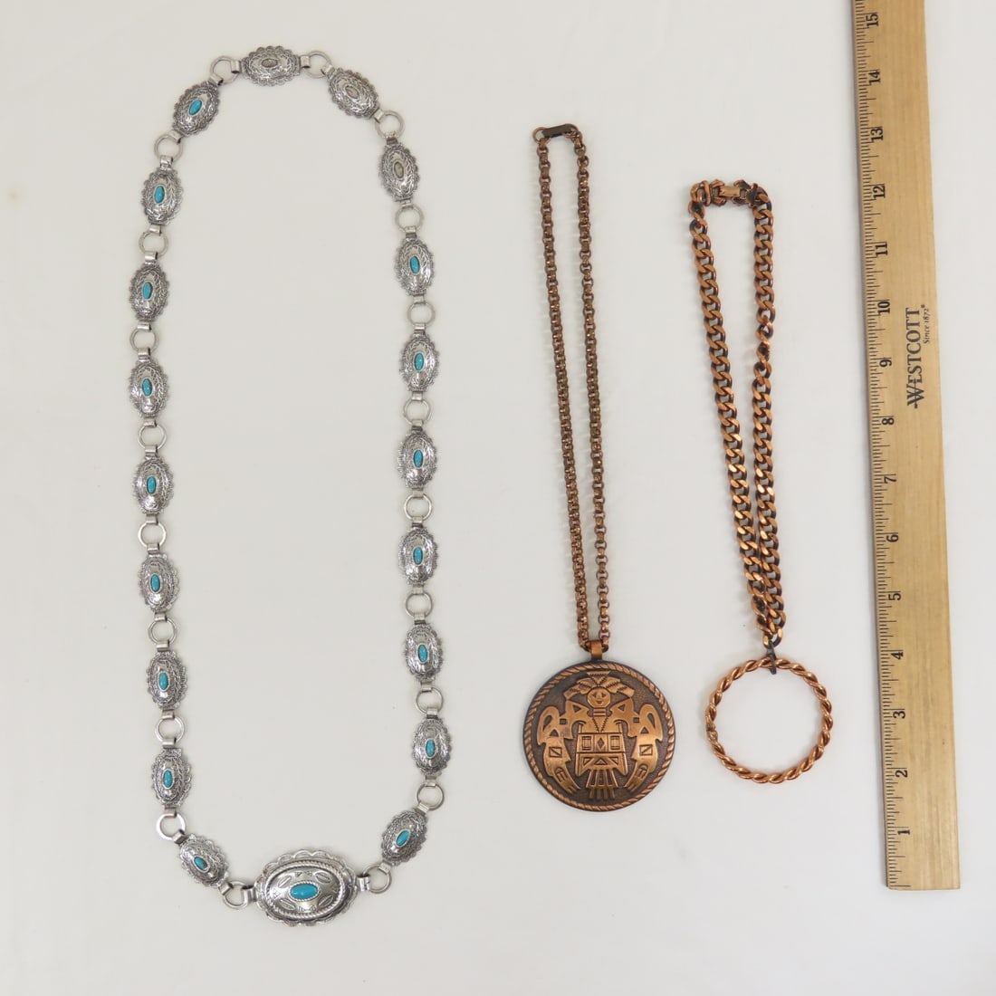 Sanford Concho Belt, Copper & Other Jewelry - 4