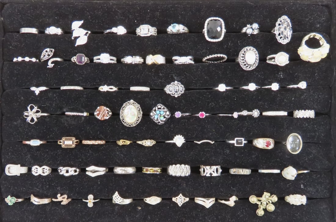 70+ Fashion Rings in Assorted Sizes- India Silver (1 of 10)