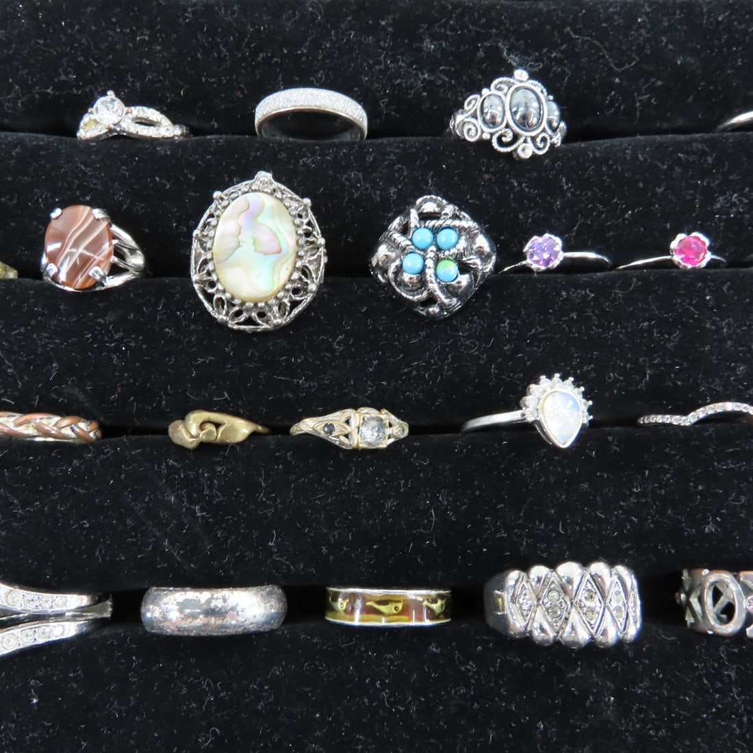 70+ Fashion Rings in Assorted Sizes- India Silver - 6