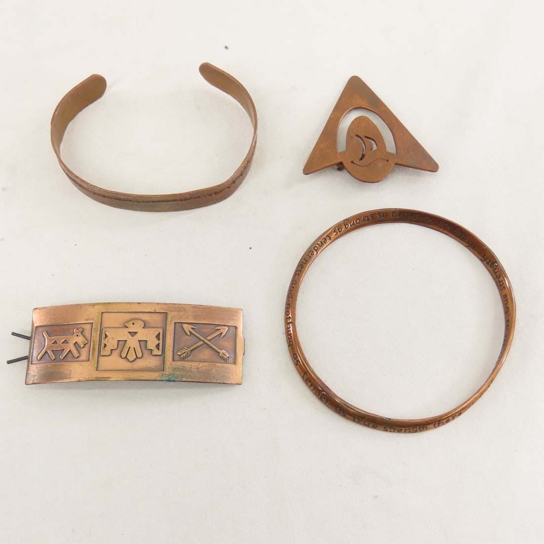 Vintage Copper and Glass Jewelry: some signed - 10
