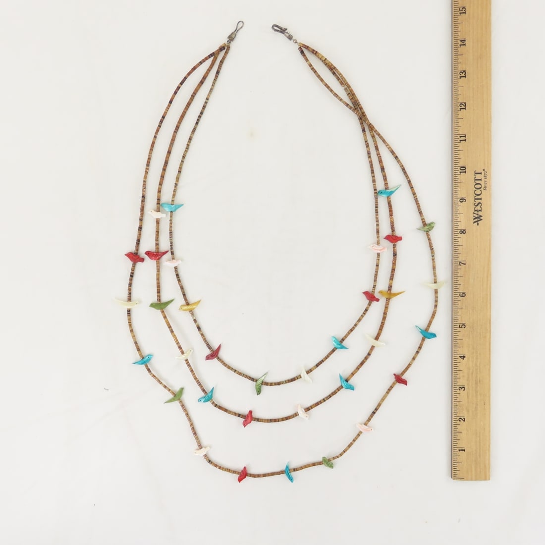 Zuni Triple Strand Heishi Fetish Necklace - 2