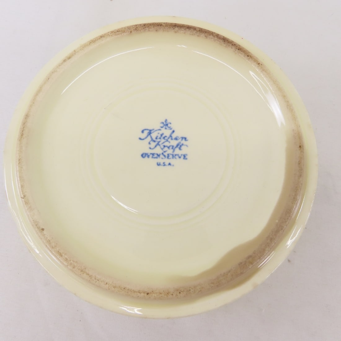 American Bisque Cookie Jar, Kitchen Kraft bowl/lid - 12
