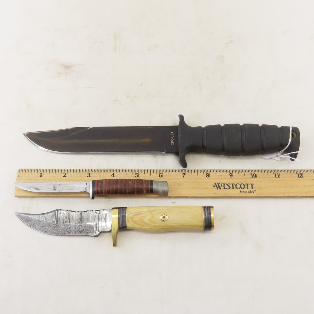 3 Fixed Blade Knives w/Sheaths: Case, SP1 Combat - 16
