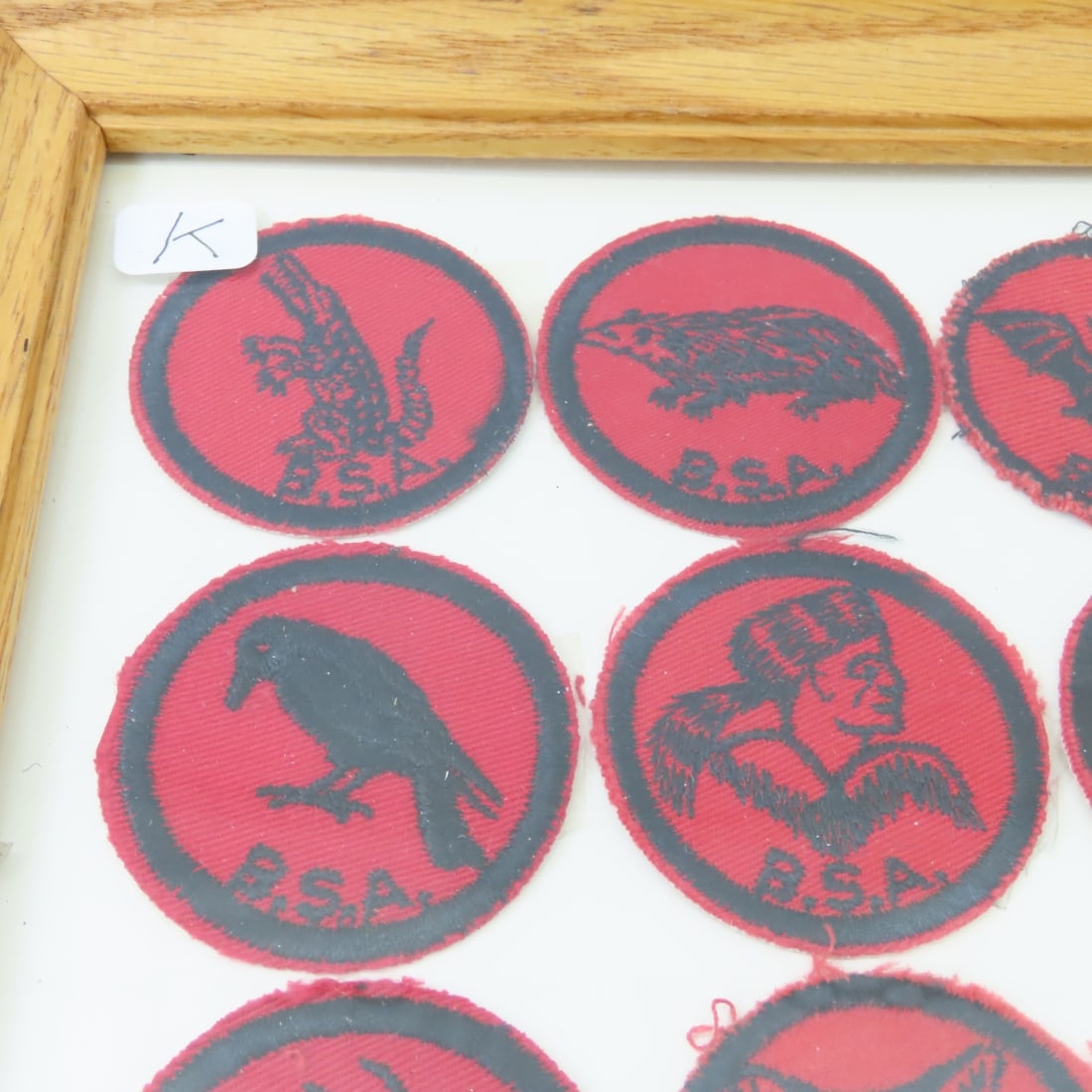 30 Vintage Boy Scouts Patrol Patches in Frame - 2
