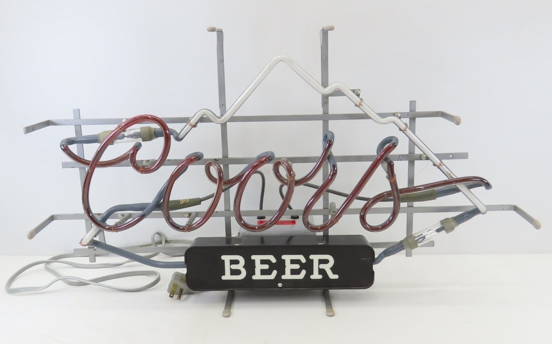 Vintage Coors Beer 2 Color Neon Sign - works - 2