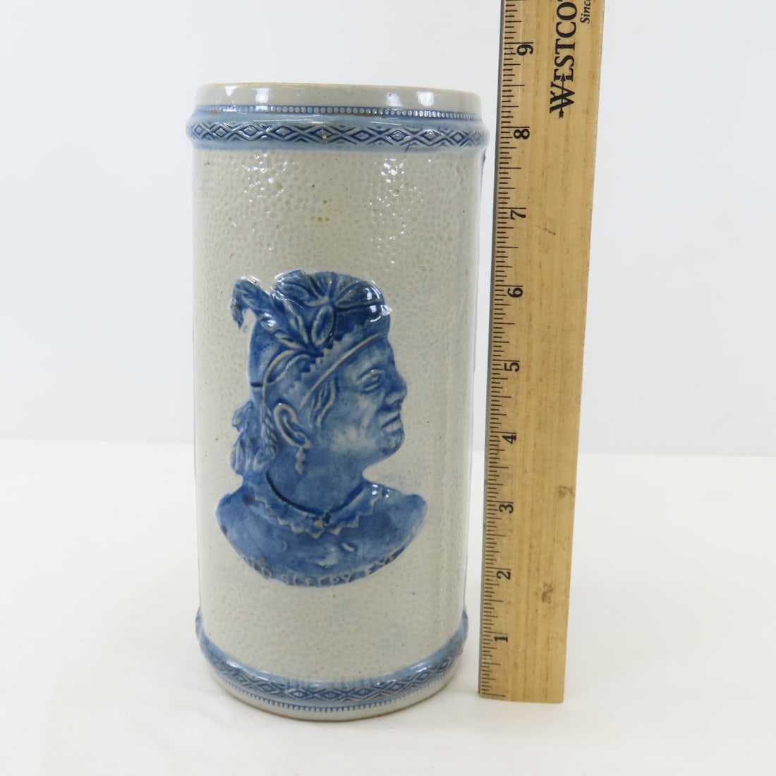 Old Sleepy Eye Stoneware Vase 8.5" - 9