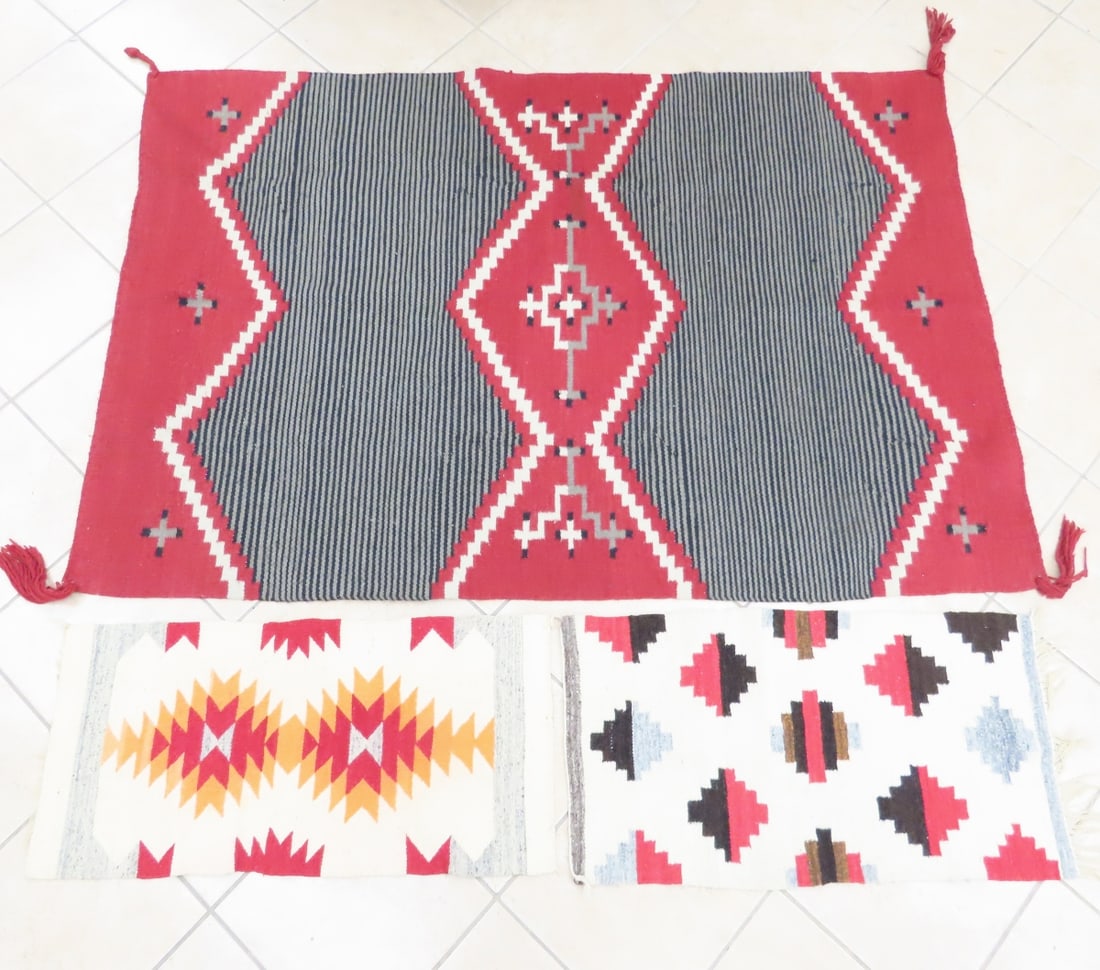 2 Vintage Navajo Sampler Rugs & 1 large modern rug (1 of 16)