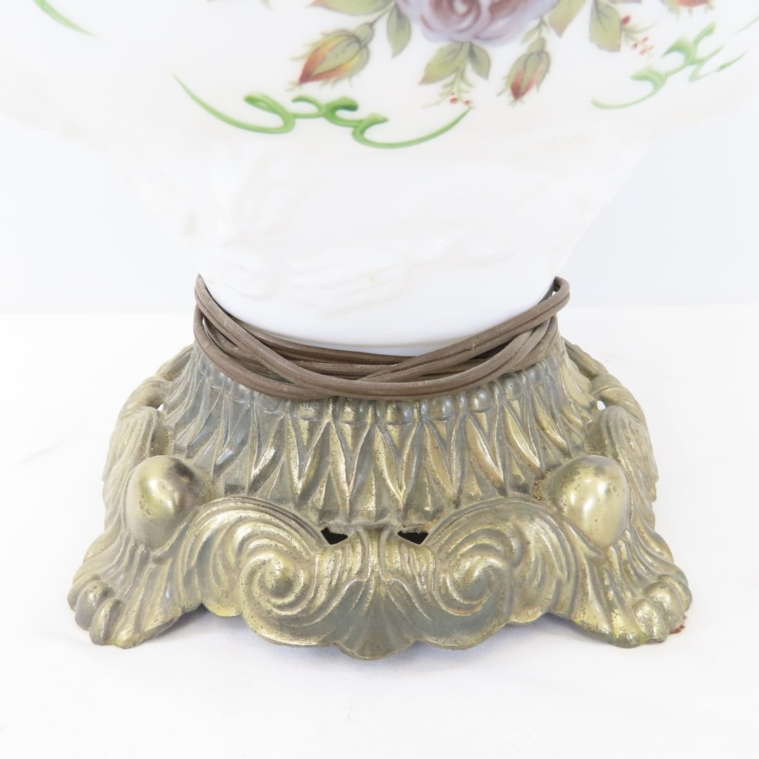 3 Vintage Hurricane Table-Top Parlor Lamps - 11