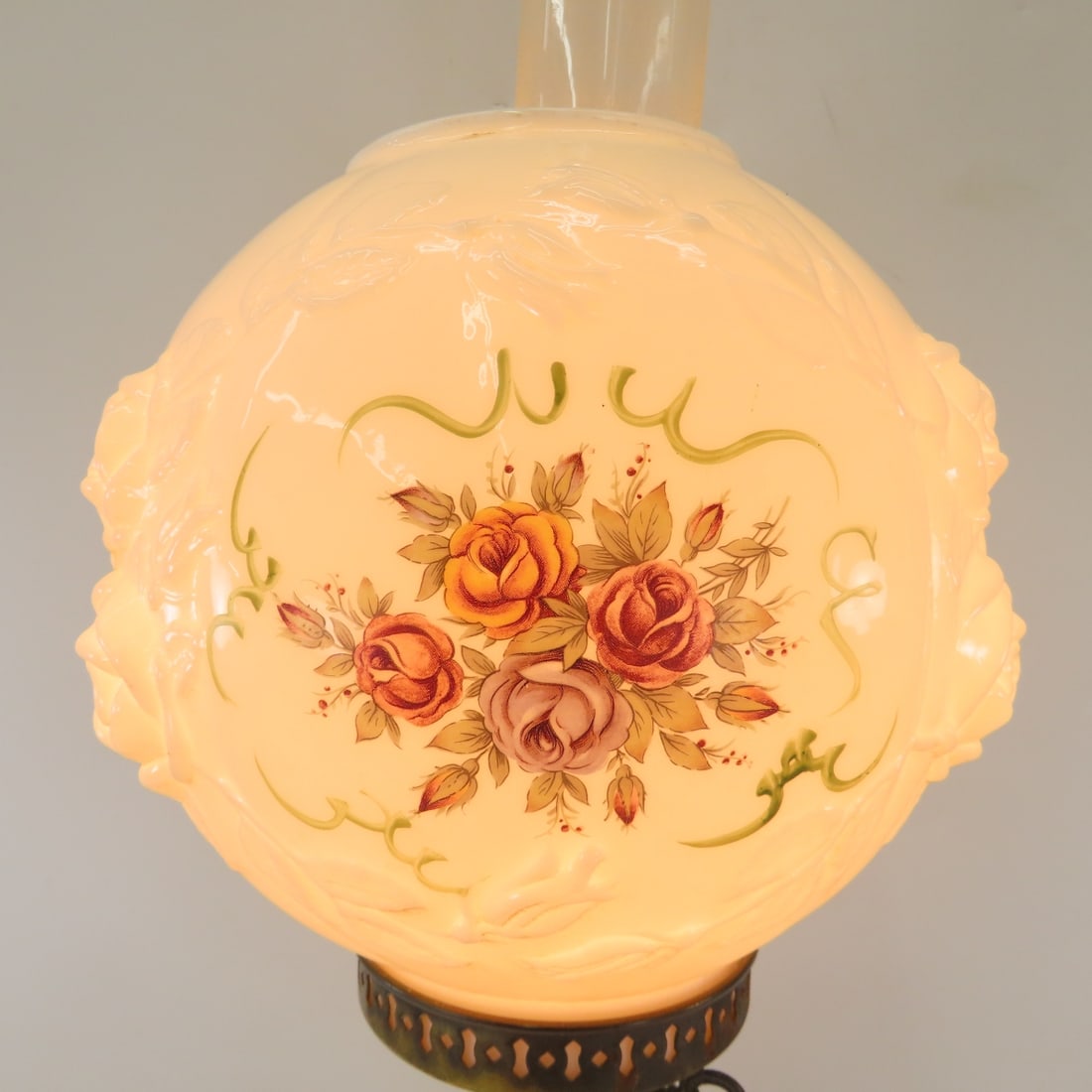 3 Vintage Hurricane Table-Top Parlor Lamps - 19