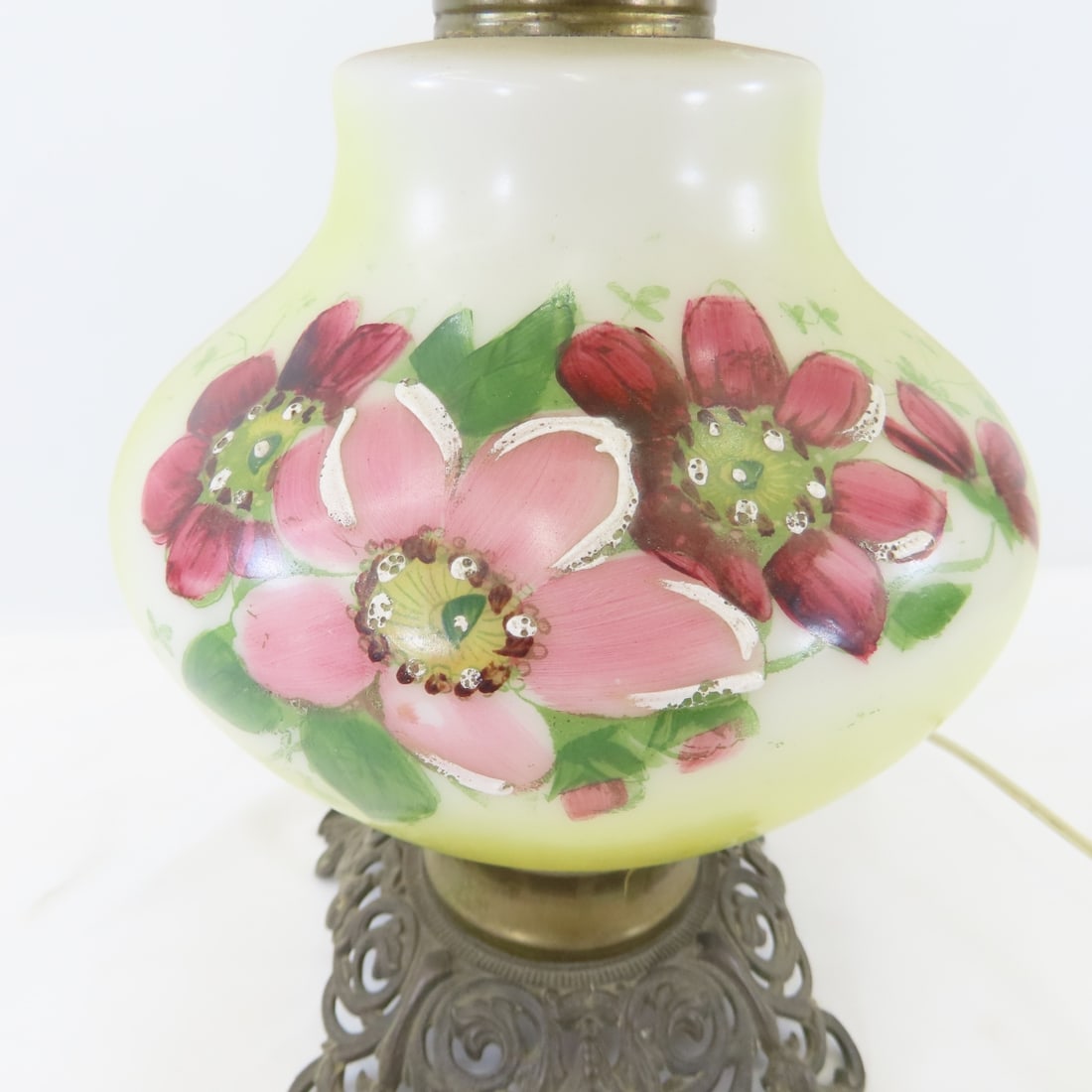 3 Vintage Hurricane Table-Top Parlor Lamps - 3