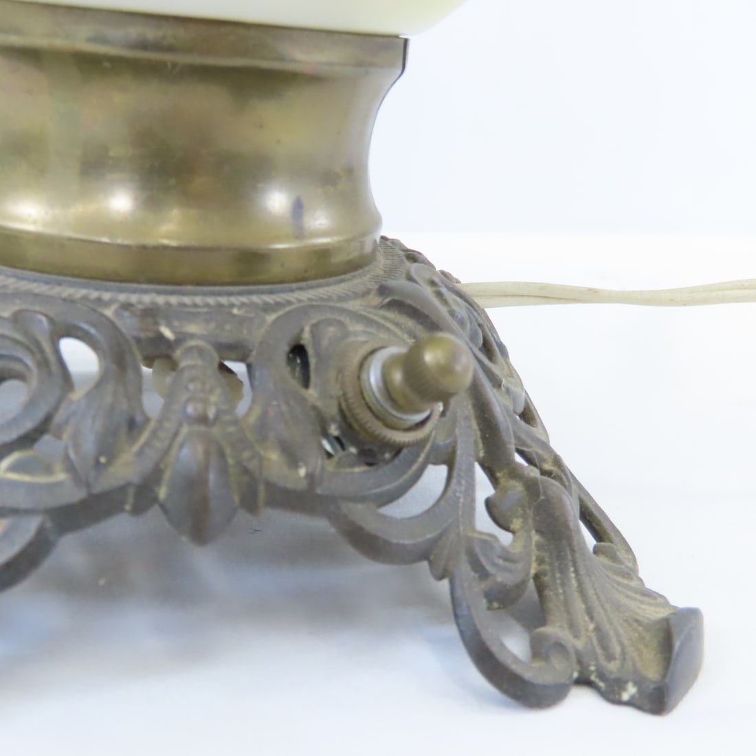 3 Vintage Hurricane Table-Top Parlor Lamps - 6