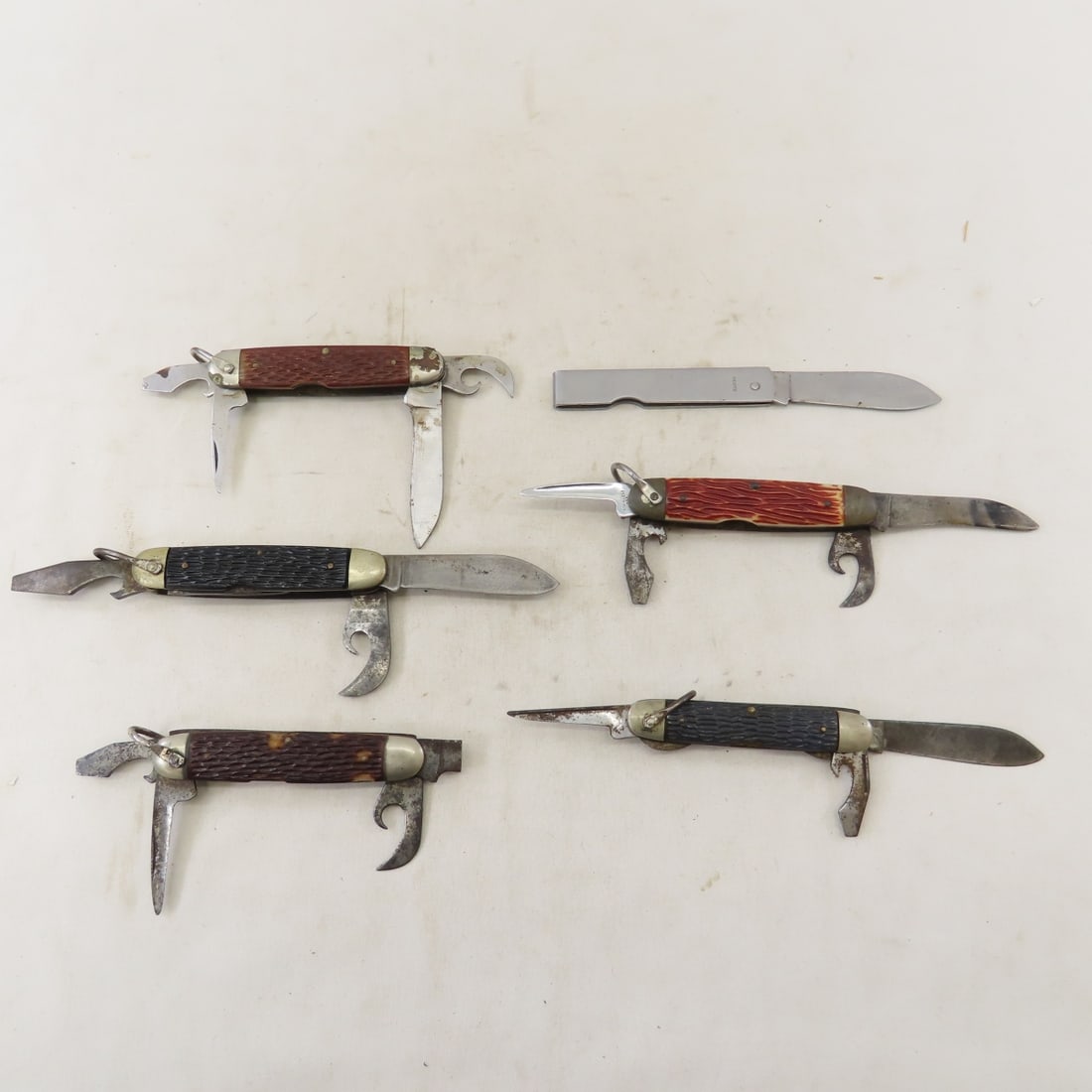 6 Vintage Boy Scouts Folding Pocket Knives - 16