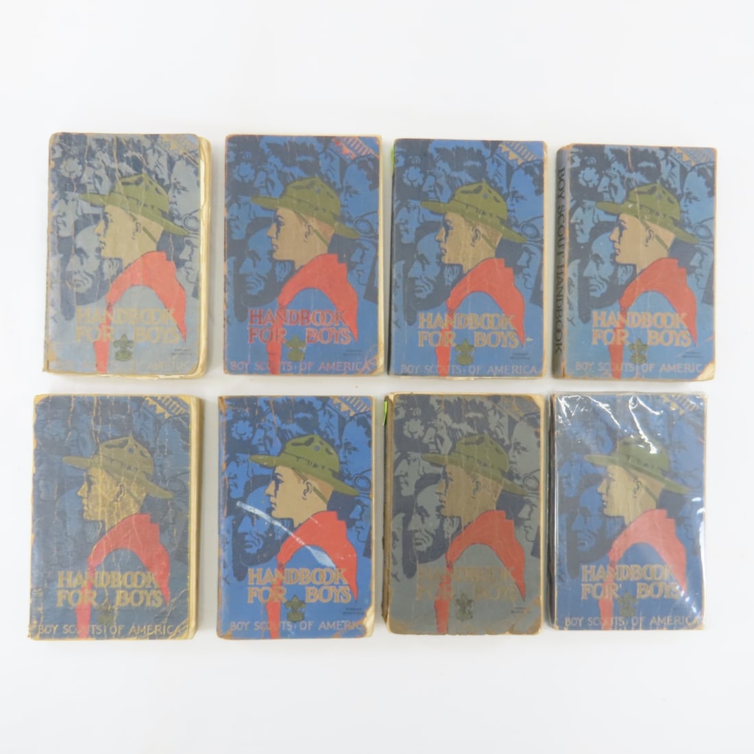 8 1930s Boy Scouts Handbook For Boys: 8 1930s Boy Scouts Handbook For Boys - Softcover, A few Loose Pages, Damaged Spines, Writing inside Some Front Covers. LOT SIZE: 9x8x4" 6 LBS All information and photos, which are part of the