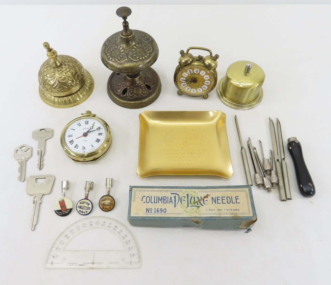 2 Brass Counter Bells, 2 Alarm Clocks & More (1 of 14)
