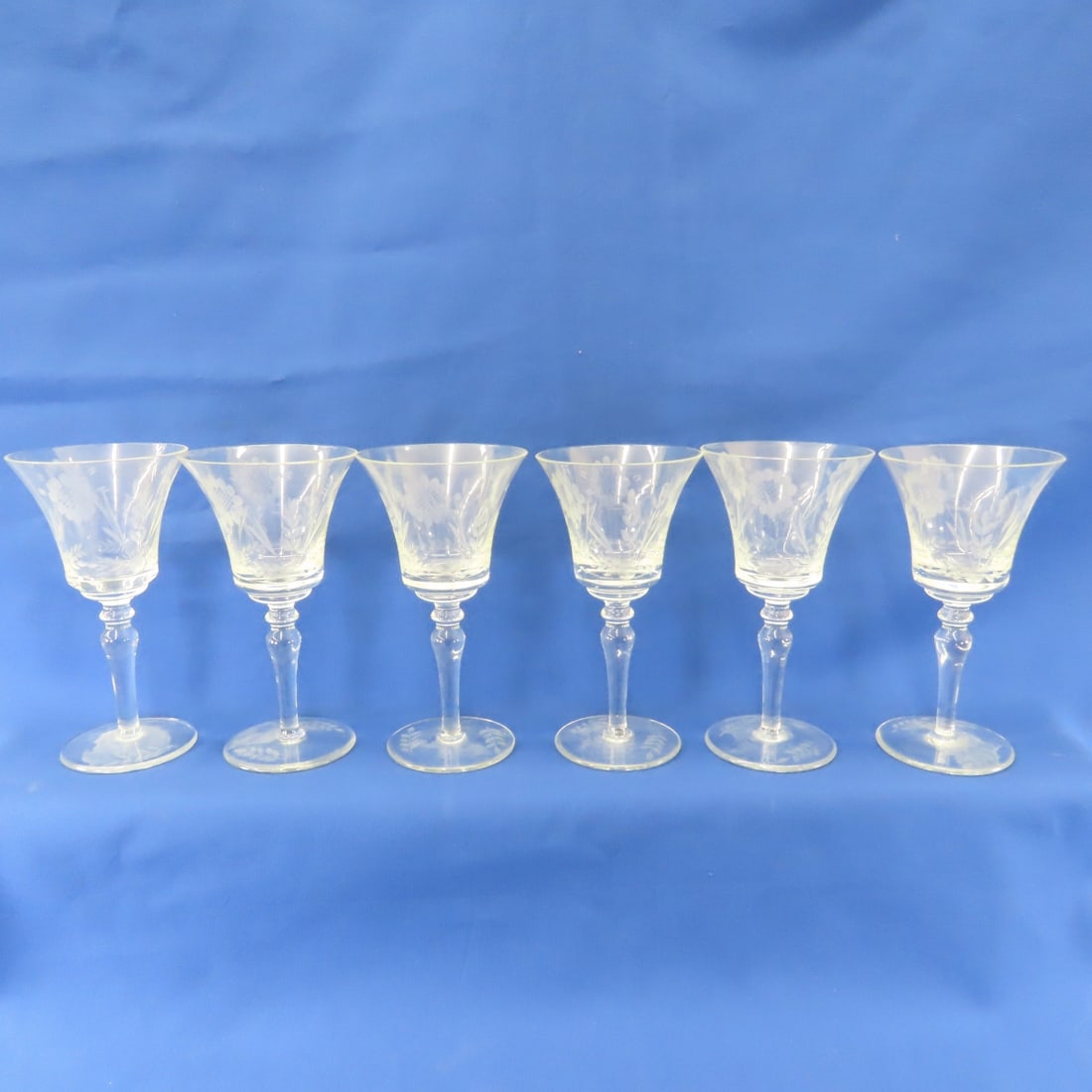 Vintage Lancaster & Other Etched Wine Glasses - 2