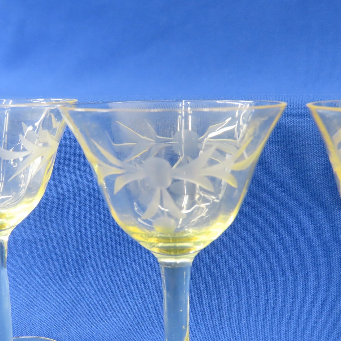 Vintage Lancaster & Other Etched Wine Glasses - 8