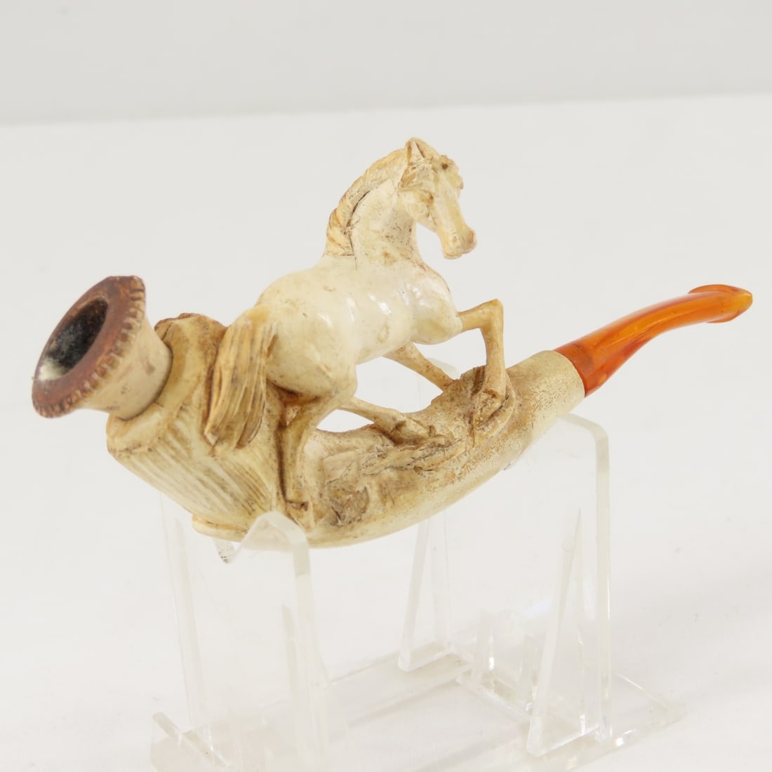 Antique Carved Meerschaum Horse 4.5" Pipe - 2