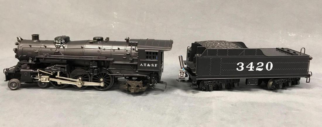 A.T. & S.F. Semi scale Pacific K line locomotive: A.T. & S.F. Semi scale Pacific K line locomotive with TMCC and rail sounds. Set includes the engine and tender
