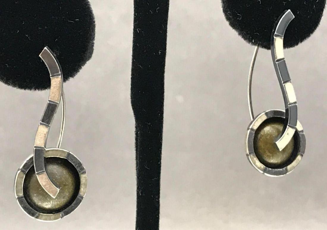 Modernist Spinner Kinetic Earrings, Sterling Silver (1 of 6)