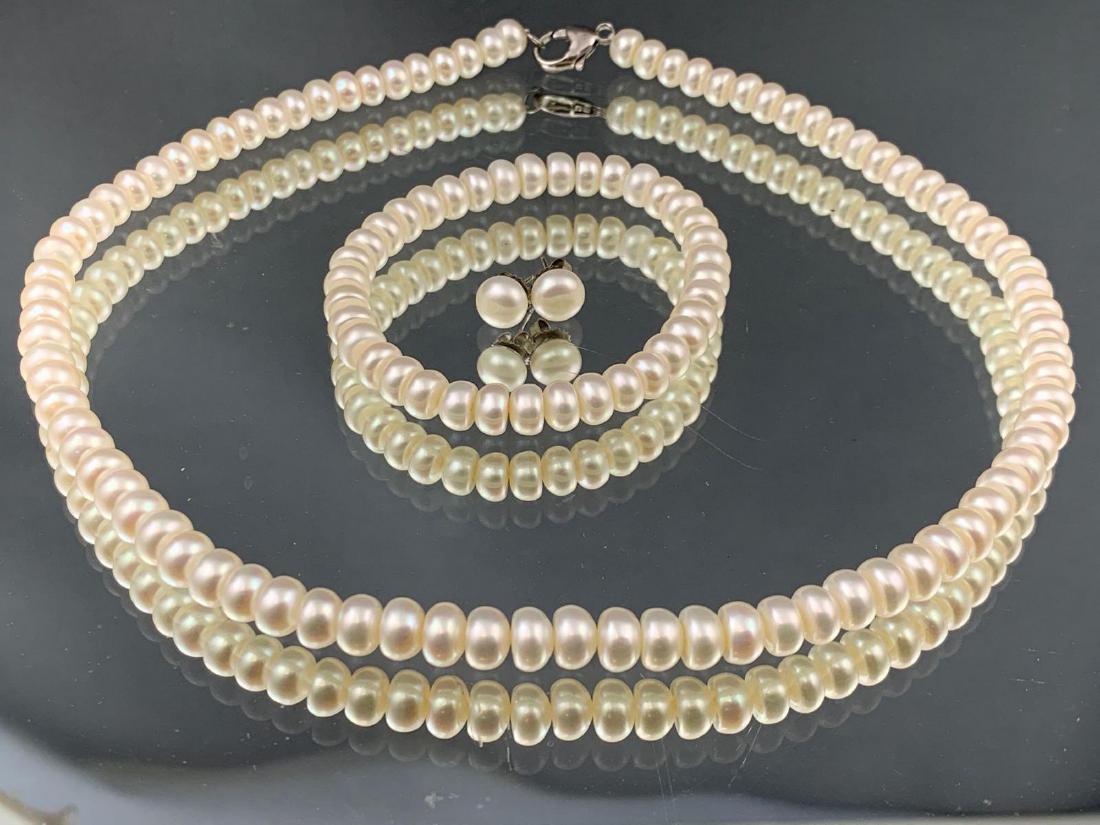 4 piece Honora Pearl and Sterling Silver Jewelry Suite (1 of 2)