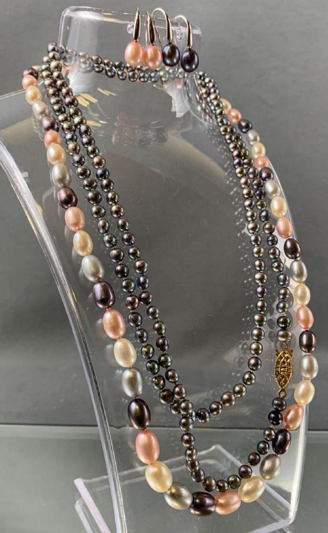 Five piece pastel Honora Pearl necklace and earrings (1 of 4)