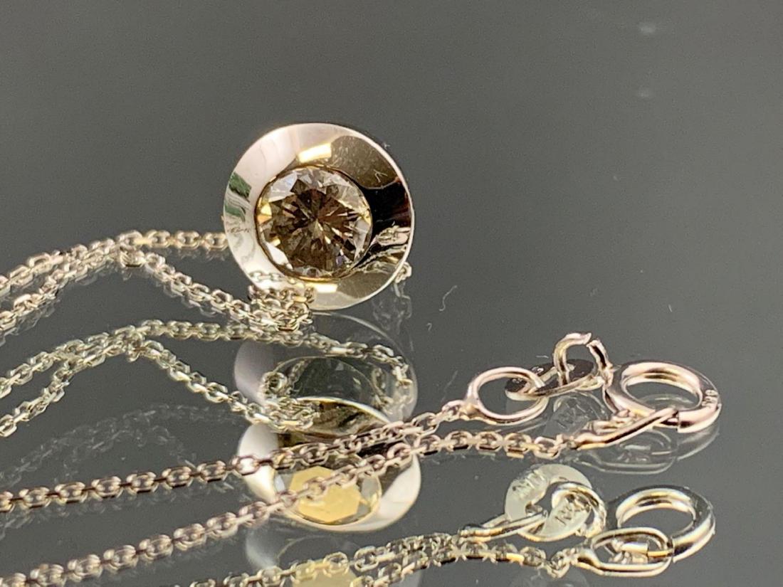 14 karat white gold diamond solitaire pendant with (1 of 6)
