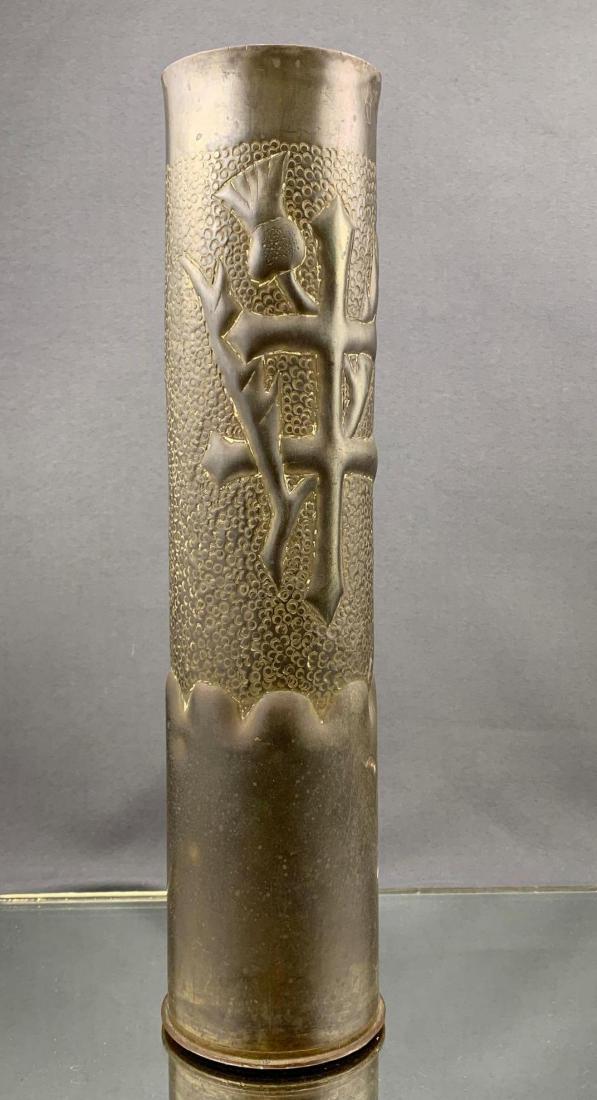 WWII Trench Art Shell Vase with Bullet Hole (1 of 7)