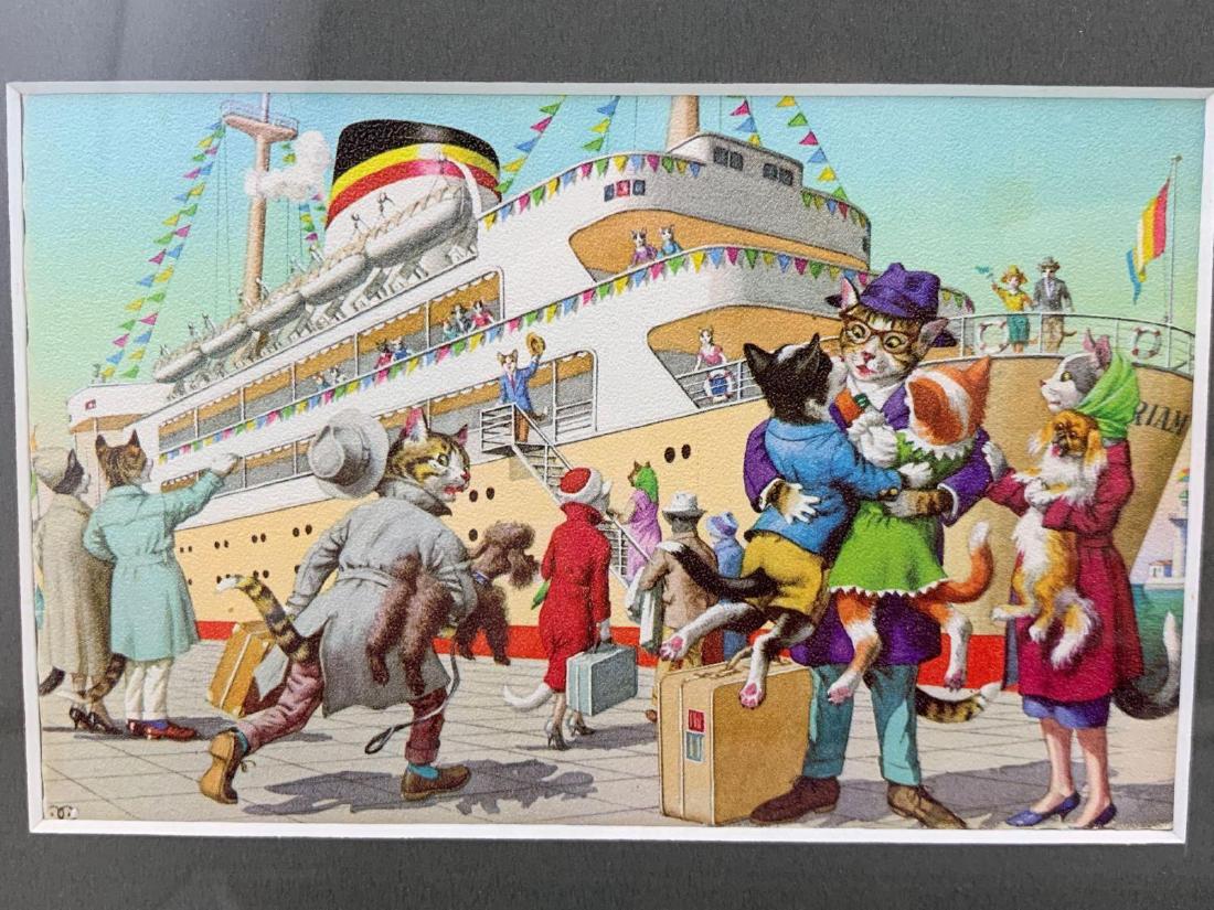 Antique signed anthromorphic cat postcards by Swiss (1 of 5)