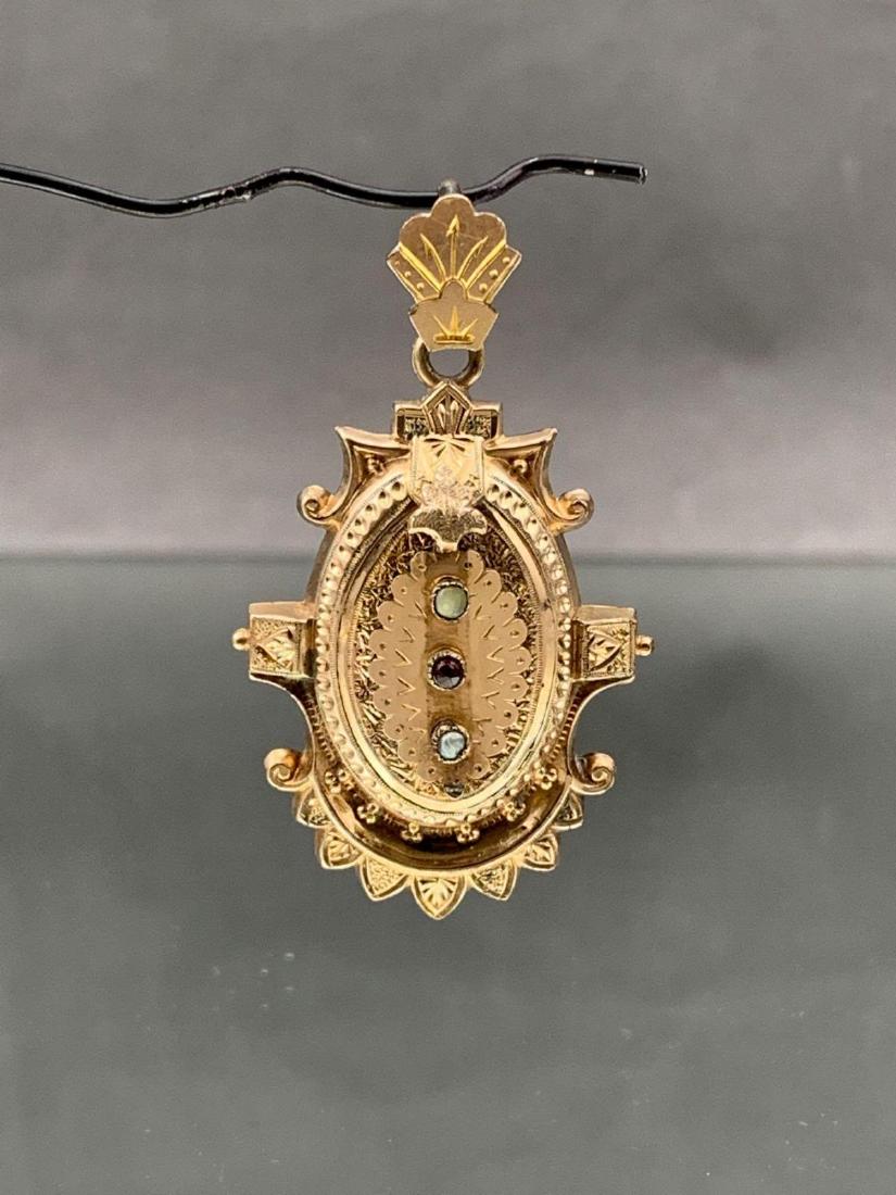 Victorian Etruscan revival rolled gold locket: Victorian Etruscan revival rolled gold locket. Approximately 1.75x1 inch.