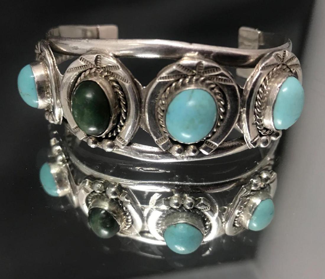 Sterling Silver and Turquoise Old Pawn American Indian (1 of 3)