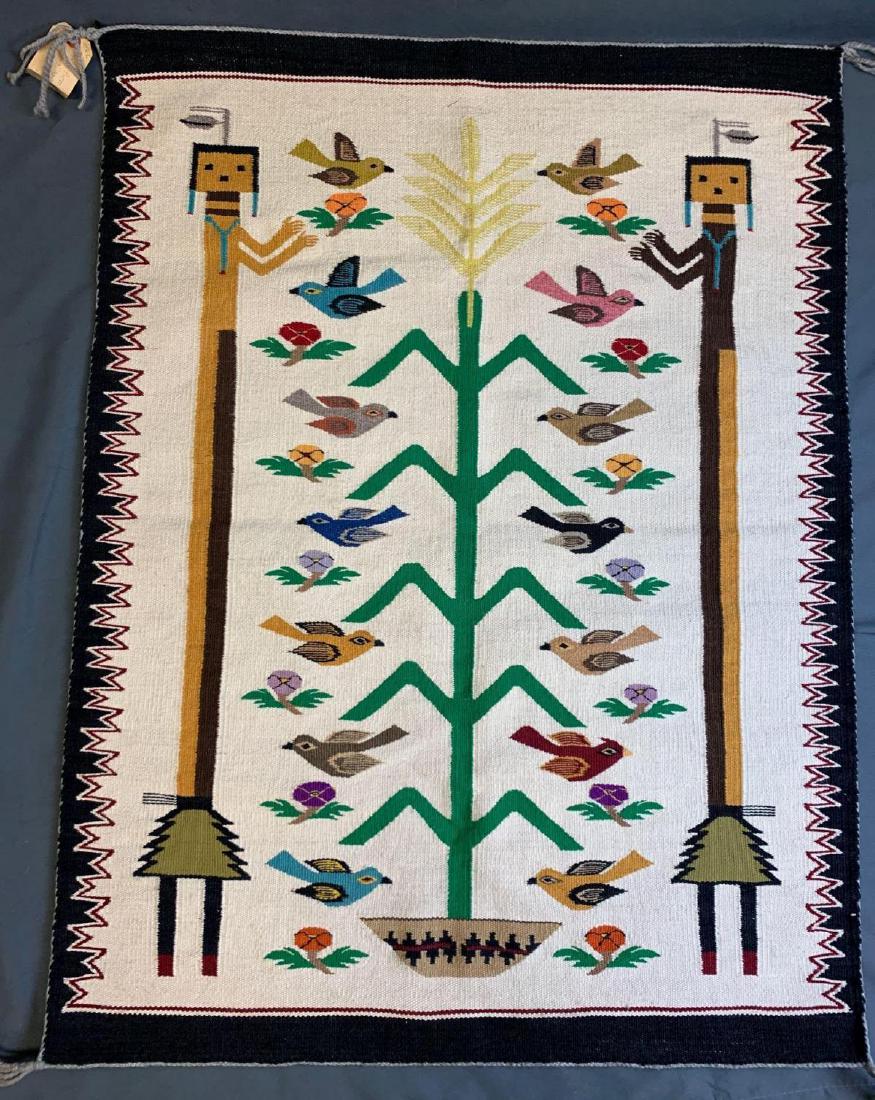 Navajo Native American Bird Pictorial Rug Weaving, Rena (1 of 7)