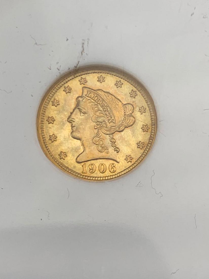 1906 Two and a Half Dollar Gold Piece, Graded MS 66 (1 of 4)