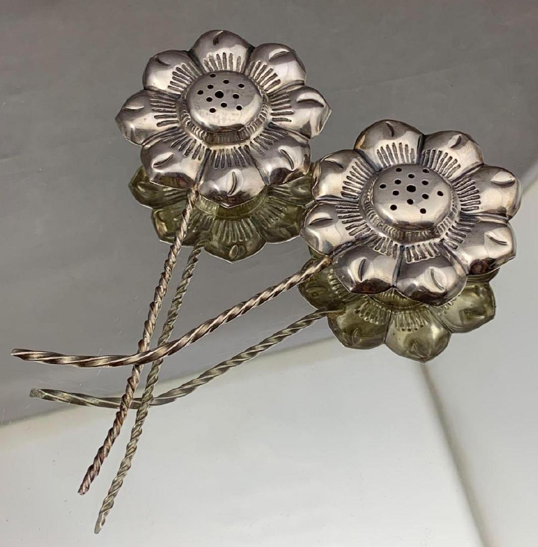 Alfred Ortega, Pair of Figural Flower Sterling Silver (1 of 5)