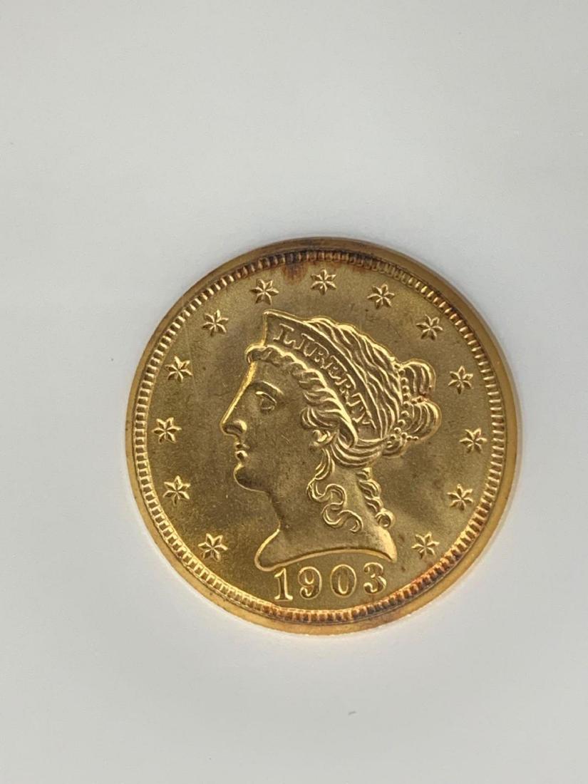 1903 Liberty Head $2 1/2 Gold Coin, Graded MS66 (1 of 4)