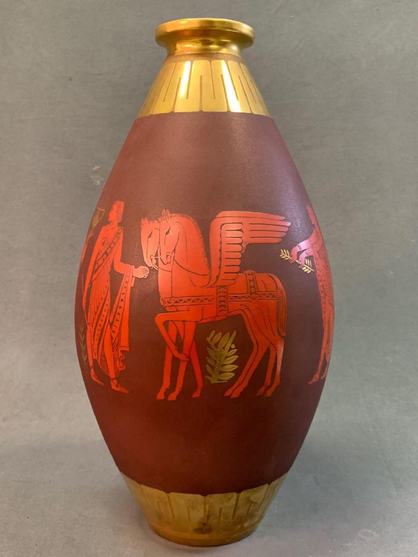 Arrigo Finzi, Porcelain and Gold Vase, Greek Motif (1 of 6)