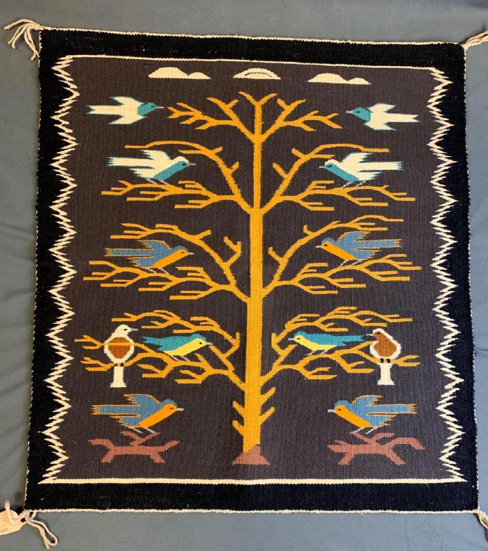 Navajo Native American Tree of Life, Bird Pictorial Rug (1 of 5)