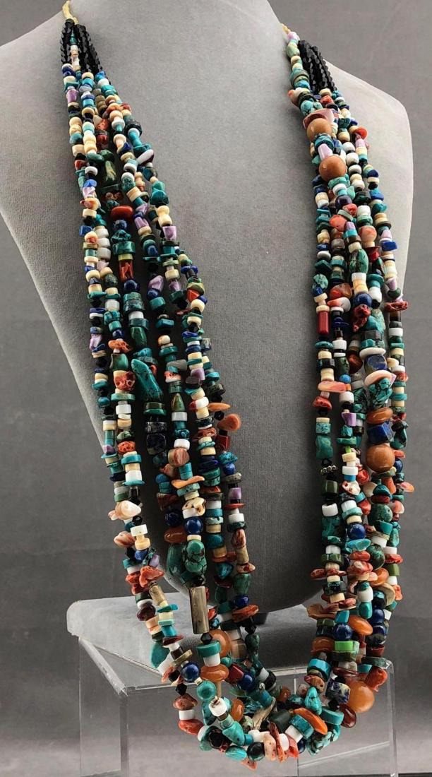 Santo Domingo Six Strand Mixed Bead Necklace (1 of 6)