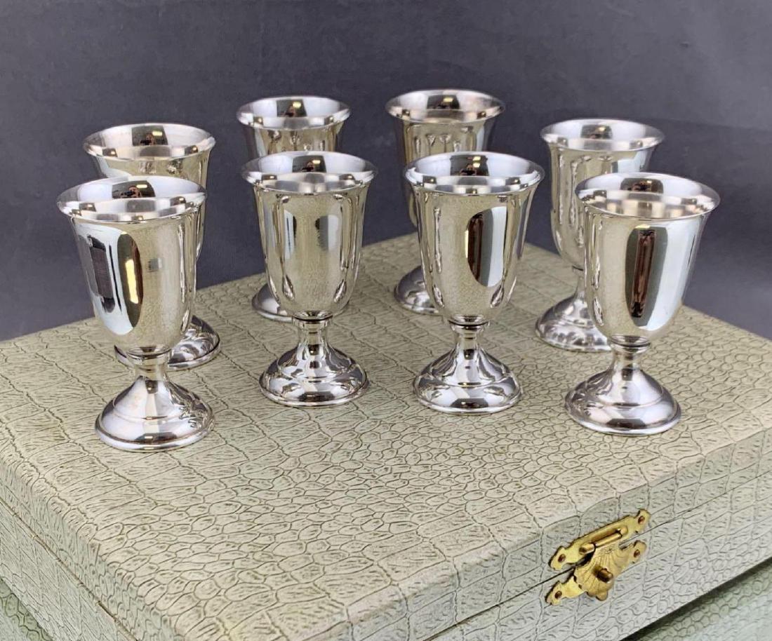 Set of 8 Japanese .950 Silver Aperitif Cups, Showa (1 of 5)