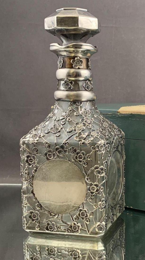 Japanese .950 Silver Overlay Liquor Decanter, Showa (1 of 7)