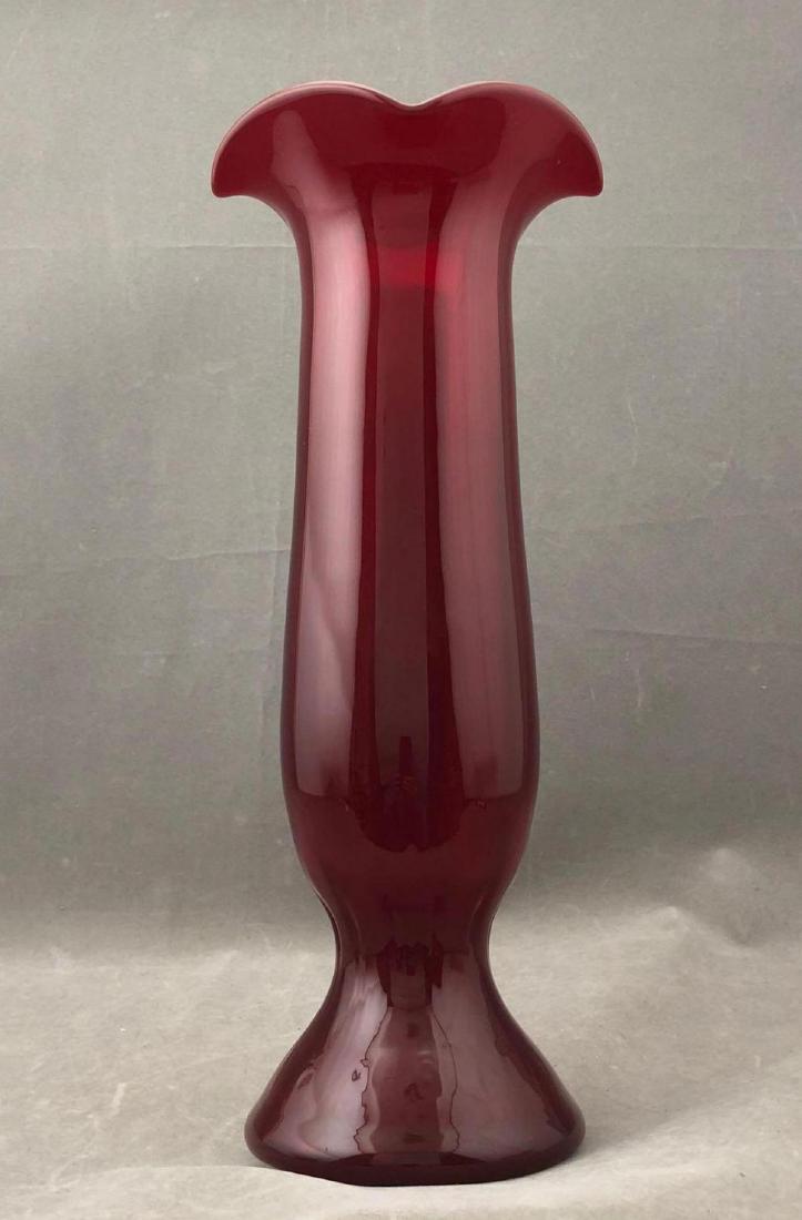 Large Blenko Red Glass Vase (1 of 8)