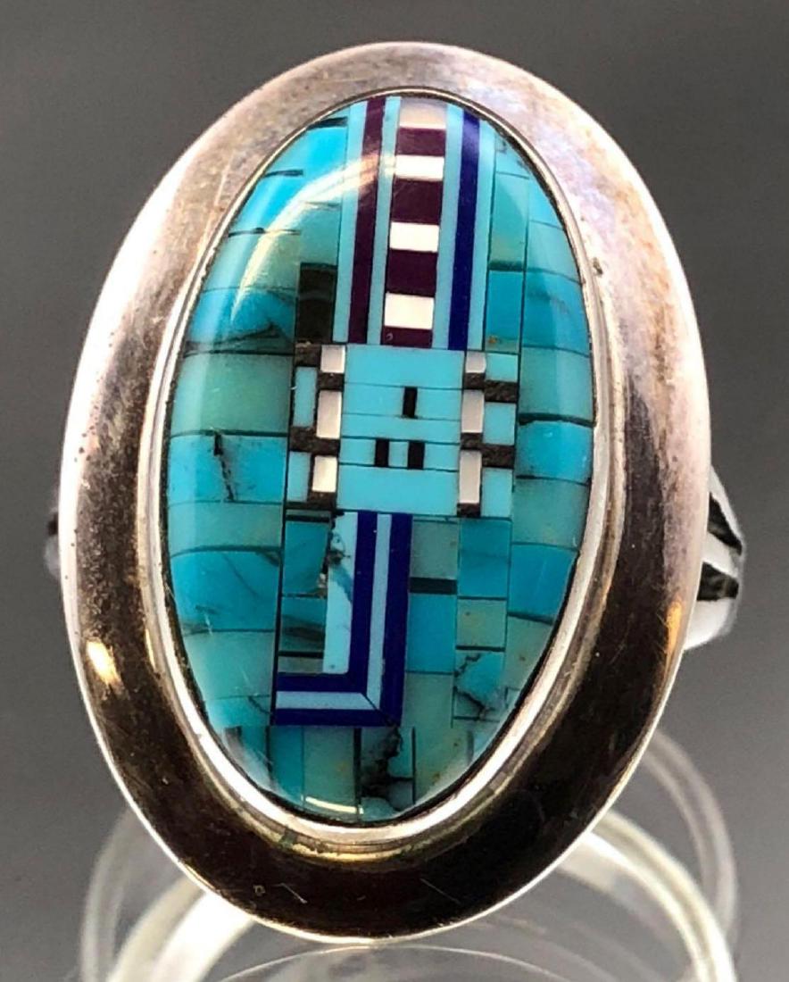 Chester Nez, Navajo Turquoise Micromosaic Ring (1 of 6)
