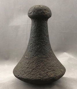 Hawaiian Poi Pounder, 18th or 19th Century: Antique Hawaii lava rock Poi pounder. Approximately 7.5 x 5.5 in.