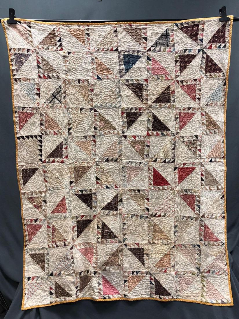 Cotton Pinwheel Quilt, 19th Century Textiles (1 of 15)