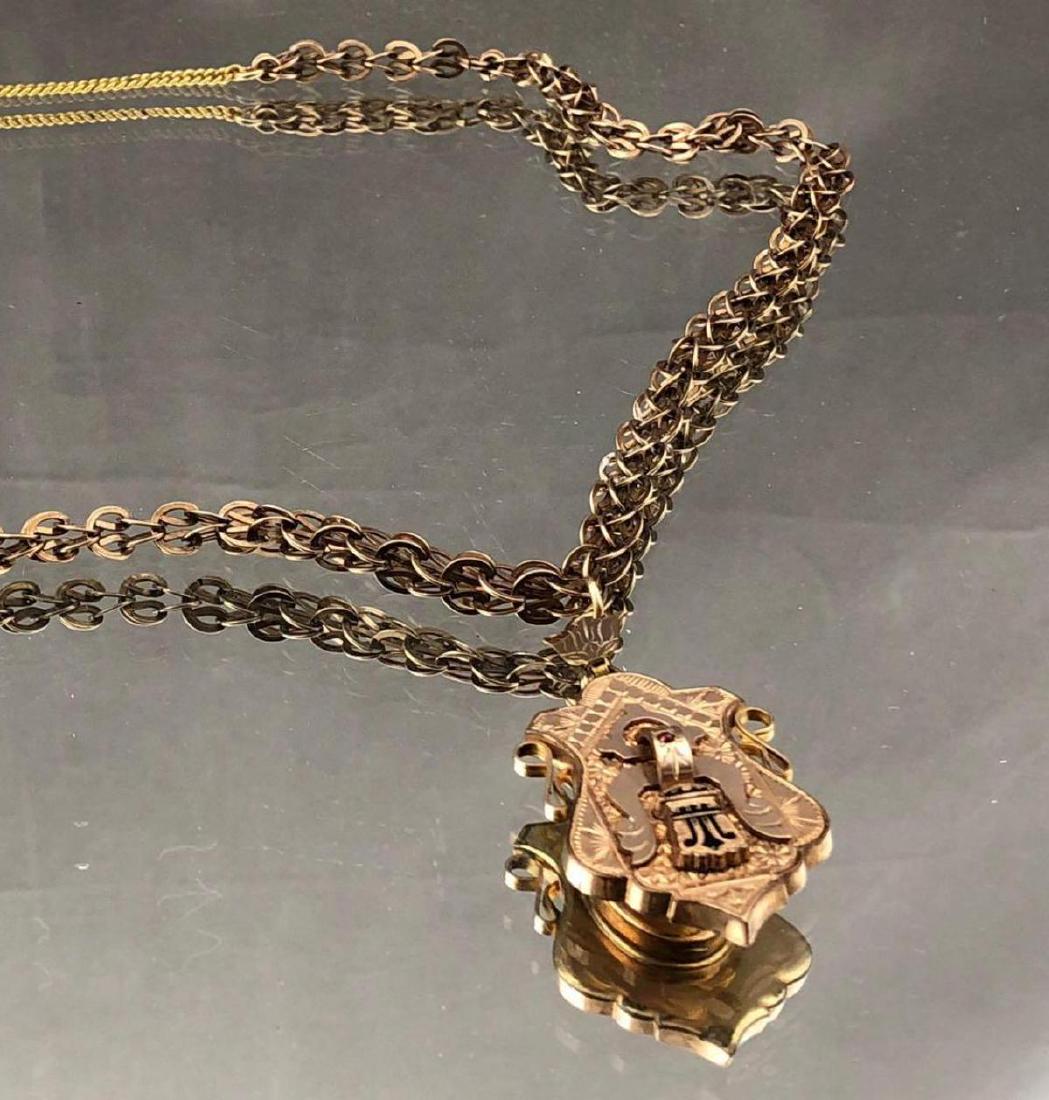 Antique Gold Filled Locket On Book Chain (1 of 9)