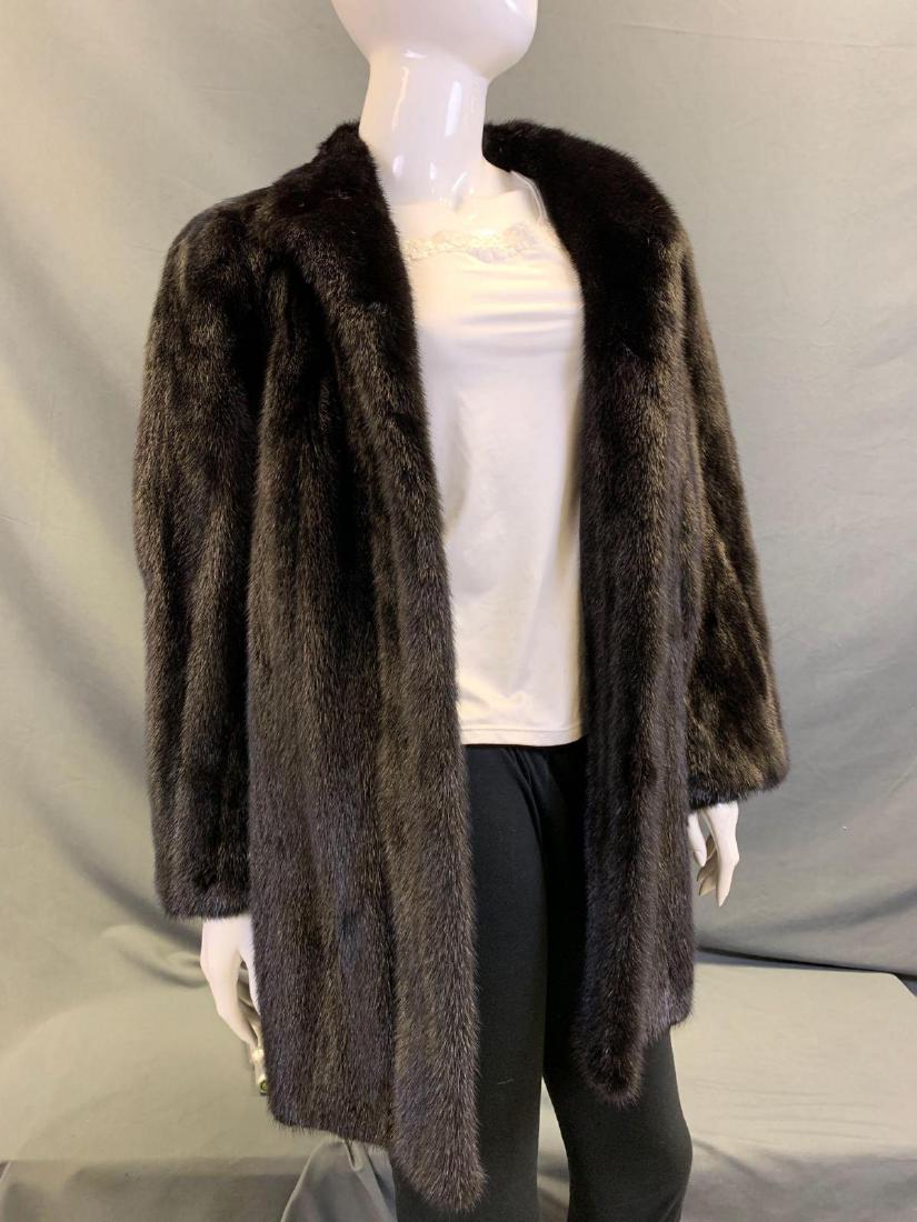 Vintage I. Magnin Black Mink Fur Coat (1 of 8)