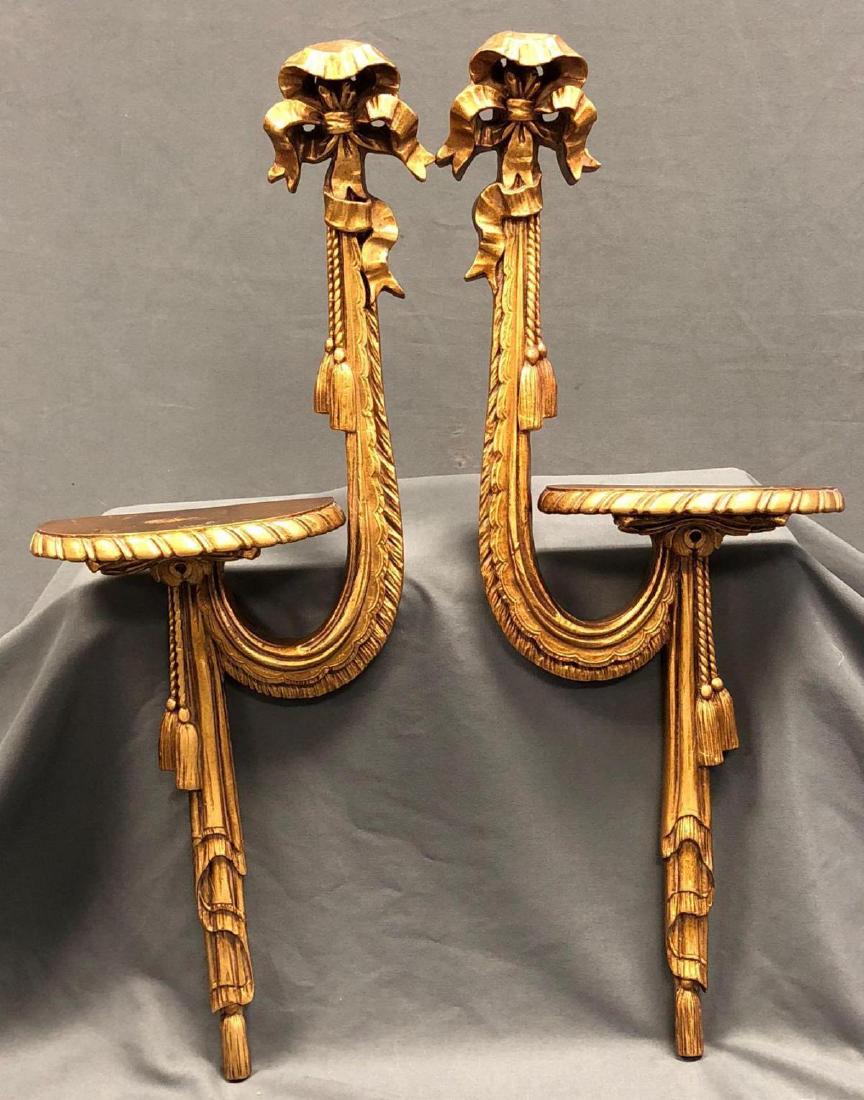 Pair Of Decorative Gilded Wall Sconces (1 of 7)