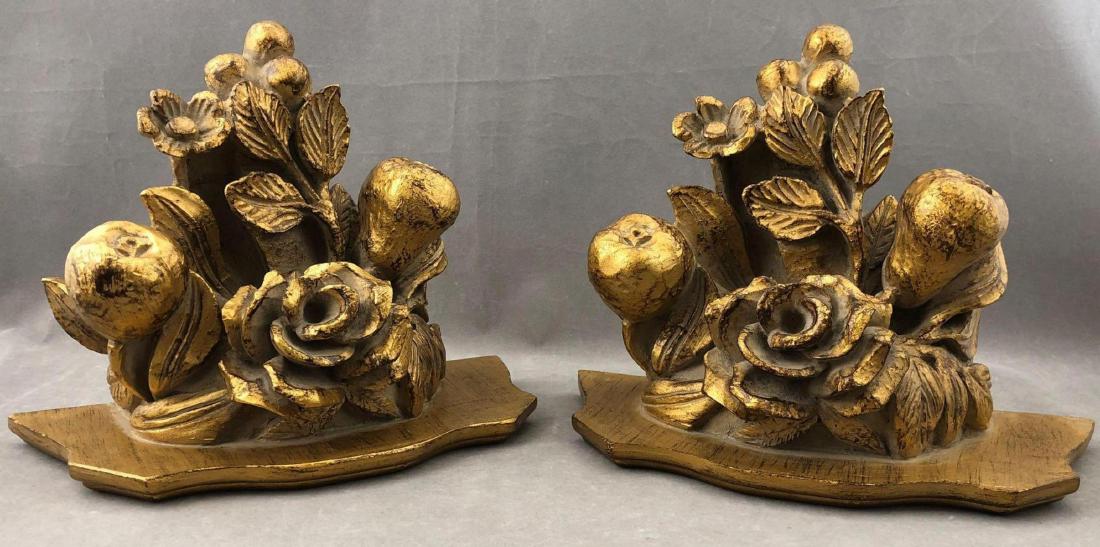 Pair Of Decorative Gilded Wall Sconces (1 of 10)