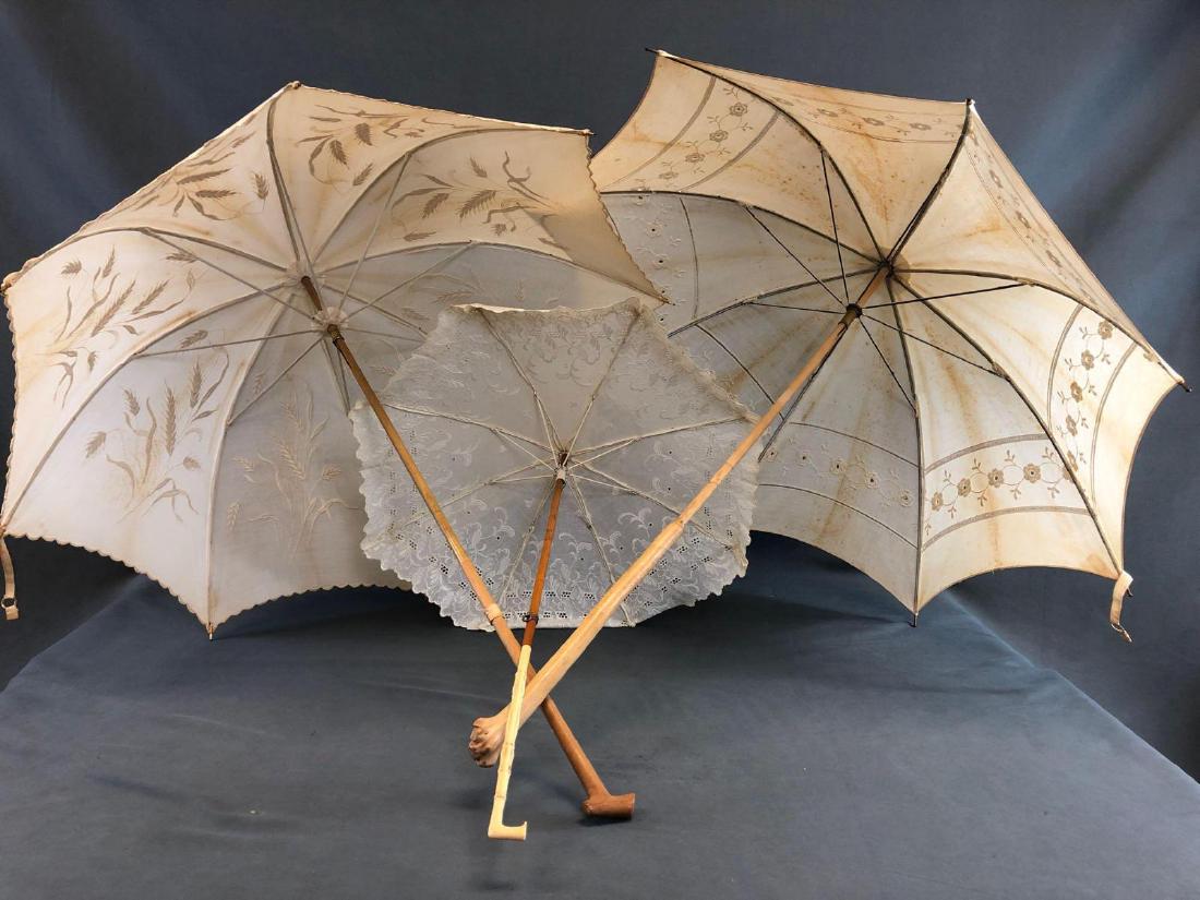 Three Antique Linen And Lace Umbrellas (1 of 12)