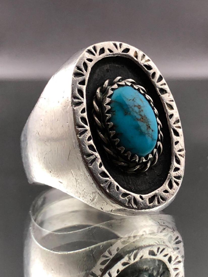 Vintage Sterling Silver and Natural Turquoise Shadowbox (1 of 7)