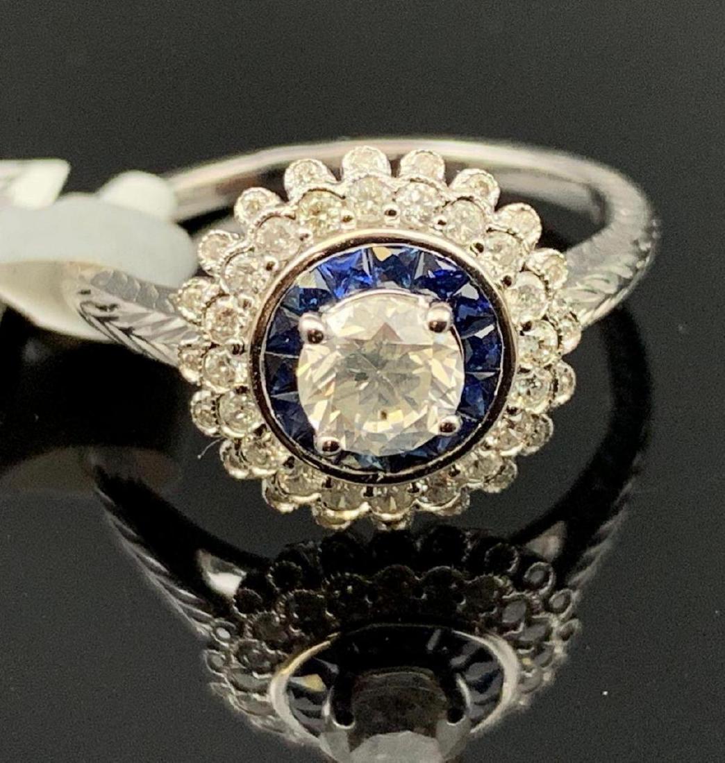 18k White Gold, Diamond and Sapphire Ring (1 of 5)